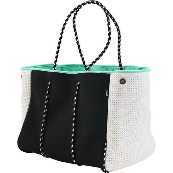 Neoprene Beach Tote Bag Large Stylish Waterproof Travel Bag with Zipper Pocket - Picture 1 of 7